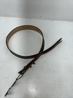 New Brown Genuine Leather Double S Tooled Belt #0701048 40 W-12