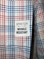New Men’s Blue Red Plaid ELY Cattleman Button Up Long Sleeve Shirt. M P-42