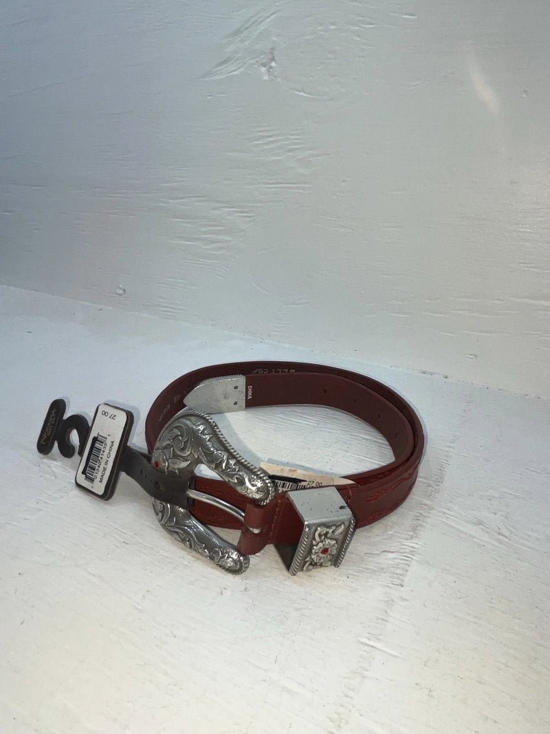 New Red Genuine Leather Nocona Stitched 28” Belt #N3418004 NN-42