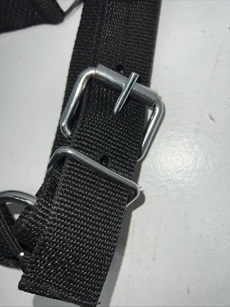 New Tough 1 Black White Draft Deluxe Nylon Halter #50-9575 W-37