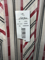 New Men’s Pink Stripped White House Long Sleeve Pearl Snap Shirt. XL S-31
