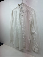 New Broadway TuxMakers White Long Sleeve Button Up English Shirt Large TT-42