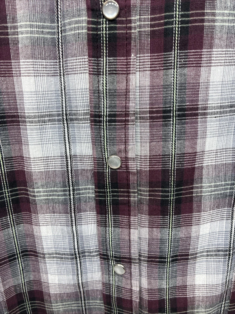New Women’s Cumberland Purple Plaid Long Sleeve Pearl Snap Size 3X KK-85