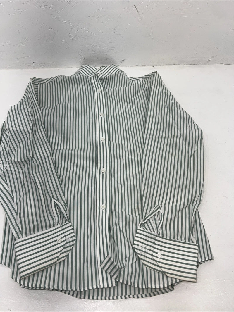 New Women’s Van teal Green Stripped Long Sleeve English Riding Shirt. 8/30 G-46