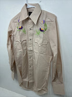 New Women’s Champion Western Tan Design Long Sleeve Pearl Snap 14.5 MM-38