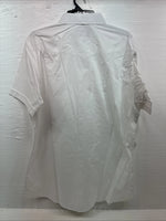New Men’s White Horse Simple White Western Short Sleeve Pearl Snap XL T-12