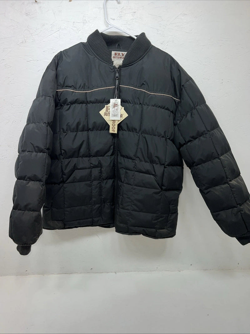 New ELY Outerwear Mens Black Puffer Jacket XL #241020 RR-3