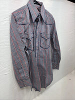 New Men’s Champion Western MultiColor Plaid Long Sleeve Pearl Snap Medium Q-67