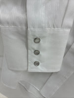 New Men’s ELY Cattleman White Designed Long Sleeve Pearl Snap 16.5 Large Q-102