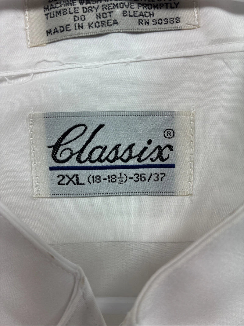 New Classix White Long Sleeve Button Up English Shirt 18-18.5 2XL X-90