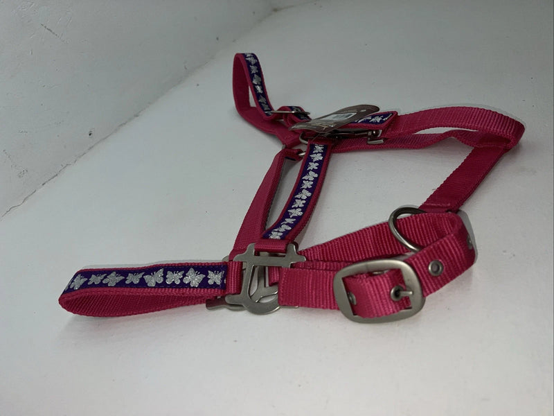 New Tough 1 Pink Purple Butterfly Nylon Full Halter #50-2031 3C-12
