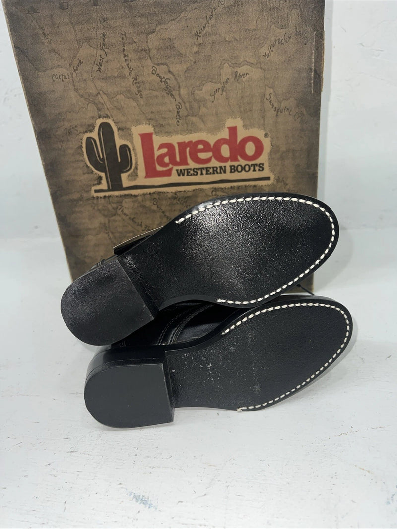 New Children’s Black Lace Up Laredo Cowboy Boots. 10 M. 24-34