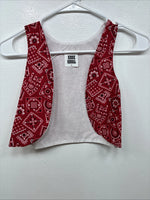 New Kids Kiddie Korral Red Western Design Sleeveless Vest Size Medium YY-33