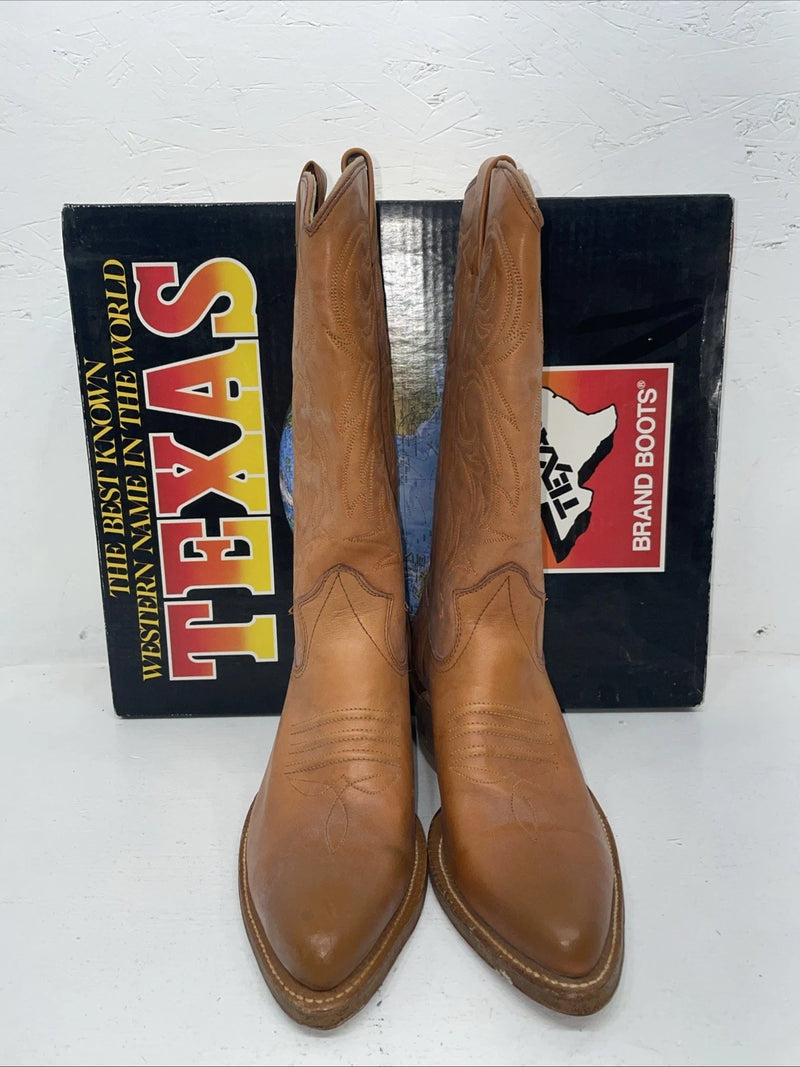 New Men’s Brown Texas Brand Cowboy Boots. M 139 8 D. 2-33