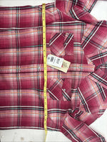 New Women’s Cumberland Pink Plaid Long Sleeve Pearl Snap XL GG-56