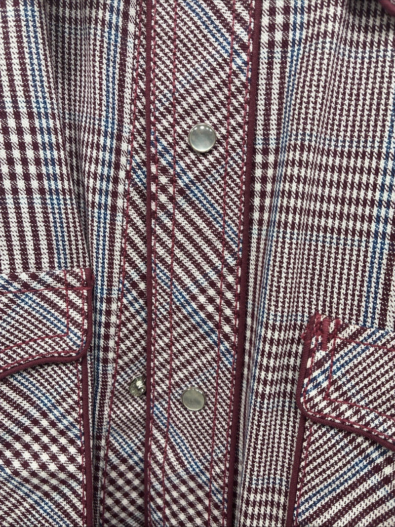 New Kids Champion Western Red Design Long Sleeve Pearl Snap Size 18 CC-116