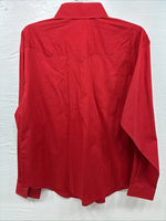 New Men’s White Horse Western Red Long Sleeve Pearl Snap XL V-12