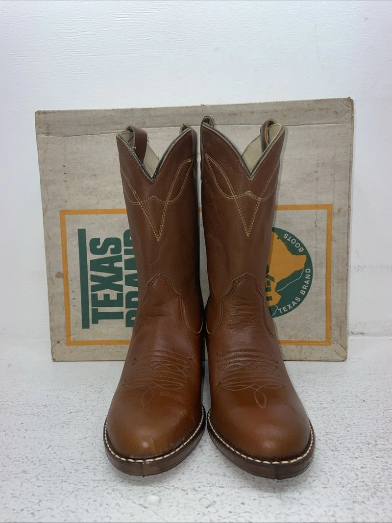 New Childrens Brown Texas Brand Cowboy Boots. 2944 5.5 5 1/2 D. 2-86