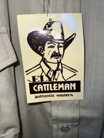 New Men’s Brown ELY Cattleman Short Sleeve Pearl Snap Shirt. 18.5 2XL S-21