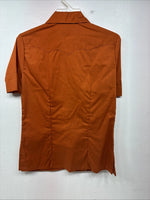 New Women’s Panhandle Slim Orange Short Sleeve Button Up Size 10 LL-104