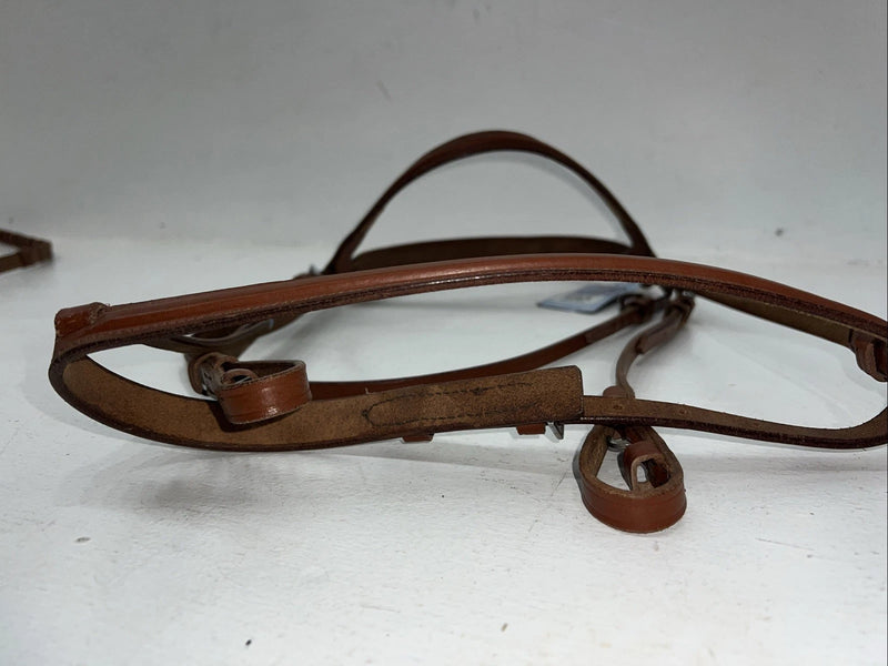 New Tough 1 Leather Brown Square Raised English Bridle And Reins #20-7556 Y-34