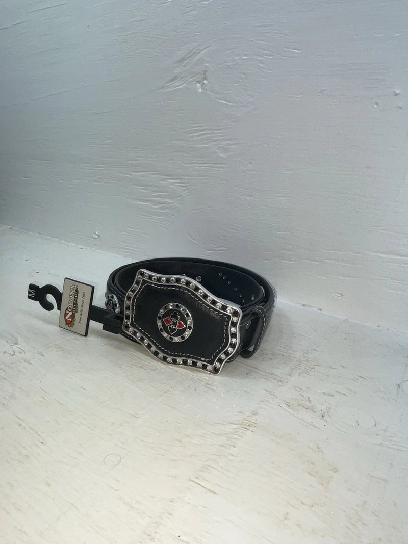New Black Genuine Leather Nocona Cards Bling M Belt #N3415001 Z-114￼