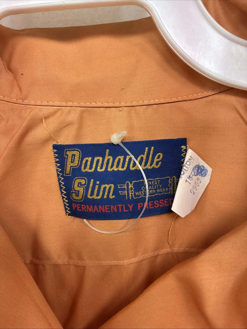 New Women’s Panhandle Slim Orange Long Sleeve Pearl Snap Size 14 KK-117