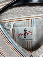 New Men’s Tem Tex Multicolor Stripe Long Sleeve Pearl Snap 16 Large Q-79