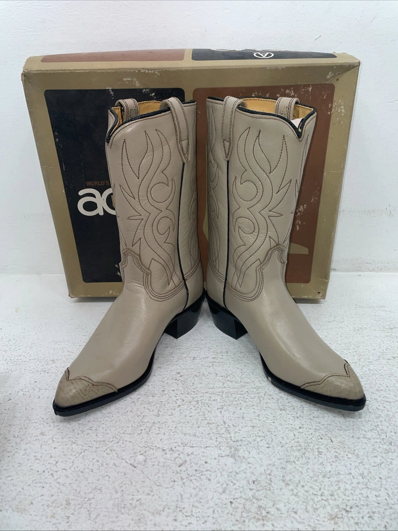 New Women’s Cream Acme Cowboy Boots. 3423 5 M. 2-58