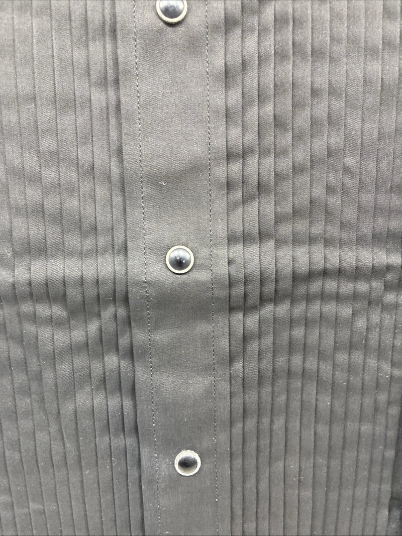 New ELY Tuxedo Black Long Sleeve Button Up English Shirt XL AA-50