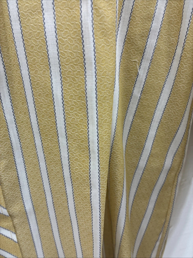 New Men’s Fenton Yellow White Stripe Long Sleeve Pearl Snap 16.5 Large V-114
