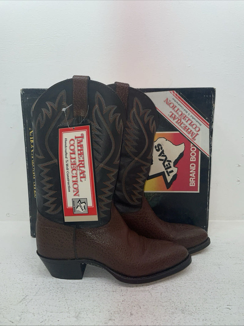 New Men’s Brown Texas Brand Cowboy Boots. M 631 6.5 6 1/2 D. 1-28