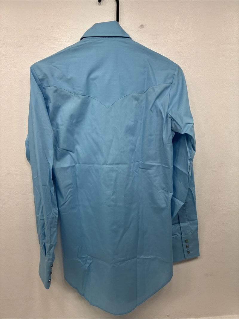 New Women’s Champion Western Blue Design Long Sleeve Pearl Snap 14.5 M KK-30
