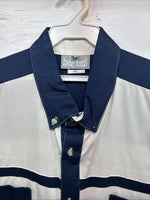 New Men’s Cowboy Threads White Blue Long Sleeve Button Up 2XL F-103