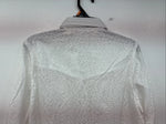 New Women’s Cumberland White Cheetah Print Long Sleeve Pearl Snap Medium LL-77