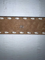 New Brown Genuine Leather Tooled And Weaved 30” Belt #18071 NN-24
