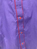 New Women’s White Horse Purple Long Sleeve Pearl Snap Medium KK-33