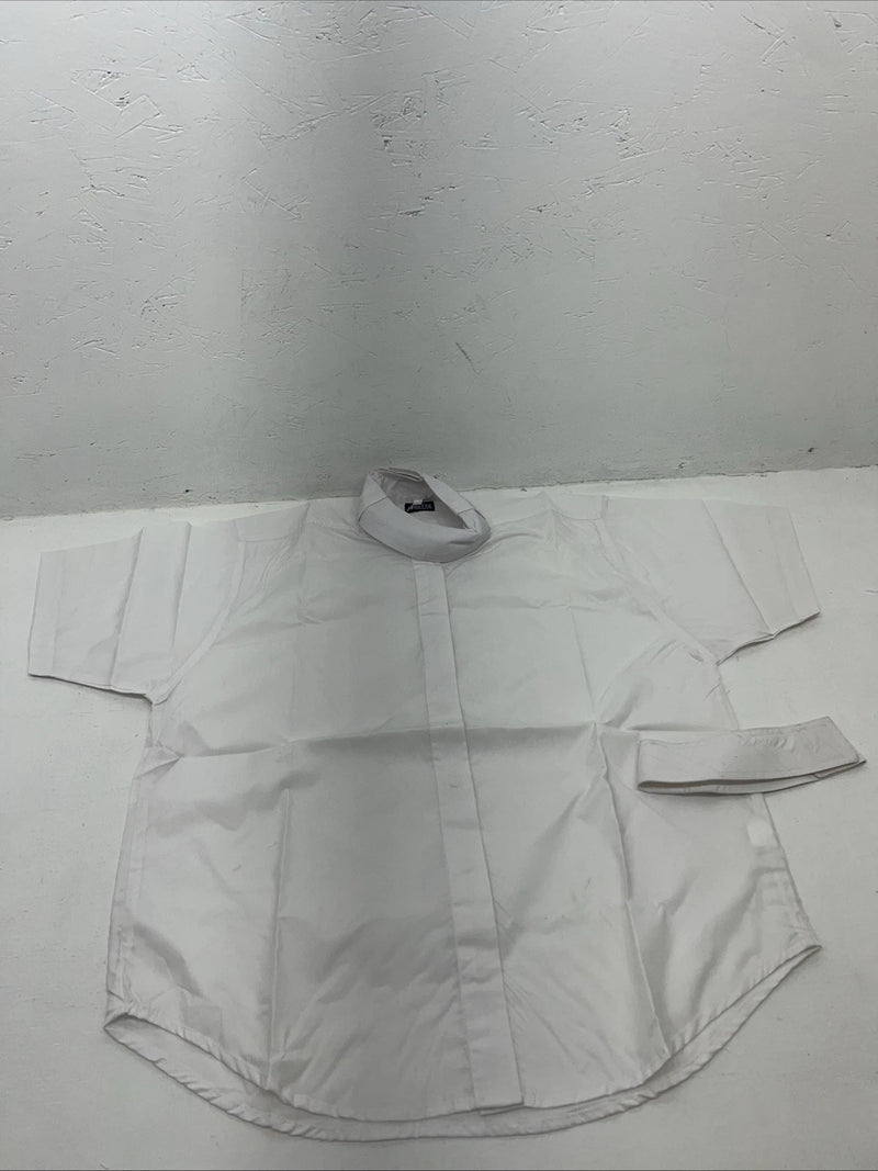 New Women’s White ABETTA Short Sleeve English Riding Shirt. 36 G-27