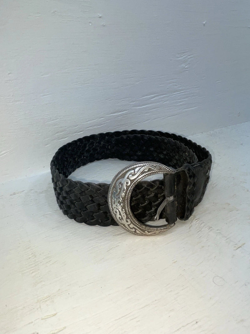 New Black Genuine Leather Braided 38” Belt #8840/01 Z-108