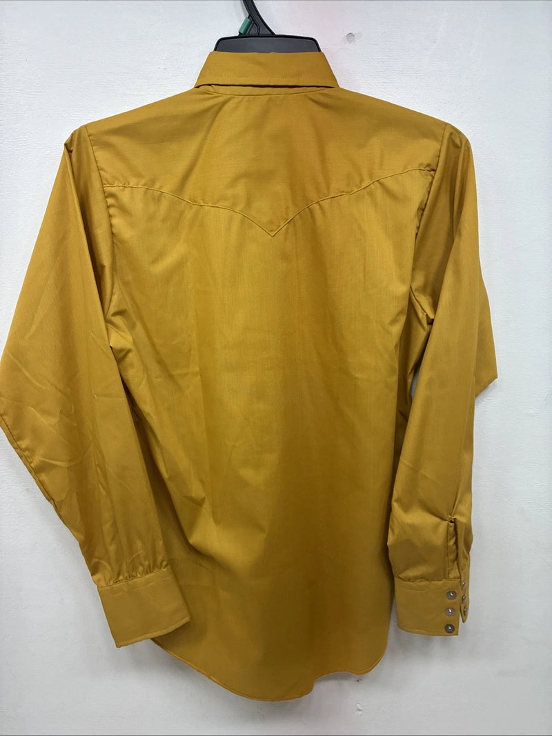 New Youths Tem Tex Yellow Long Sleeve Pearl Snap Size 18 DD-79