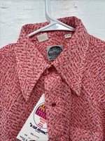 New Men’s Miller Pink Design Long Sleeve Pearl Snap 15 X 34 Medium K-66