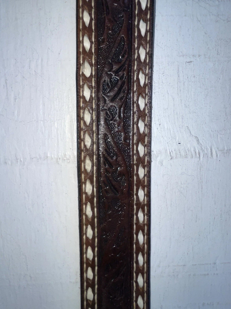 New Brown Genuine Leather Wright Tooled 28” Belt #10160 NN-2