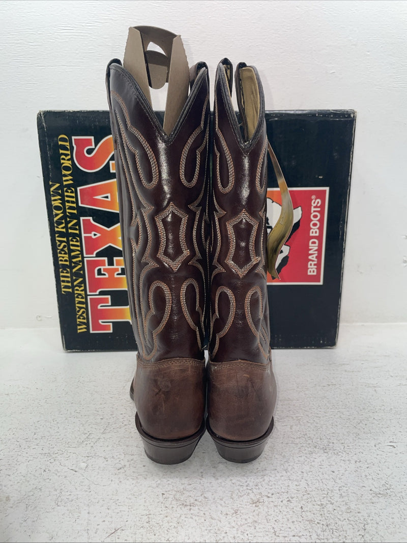 New Men’s Brown Texas Brand Cowboy Boots. 4731 9 M. 3-62