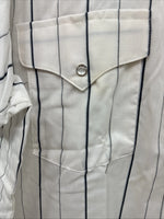 New Men’s Panhandle Slim White Stripe Short Sleeve Pearl Snap 16.5 Large CC-6