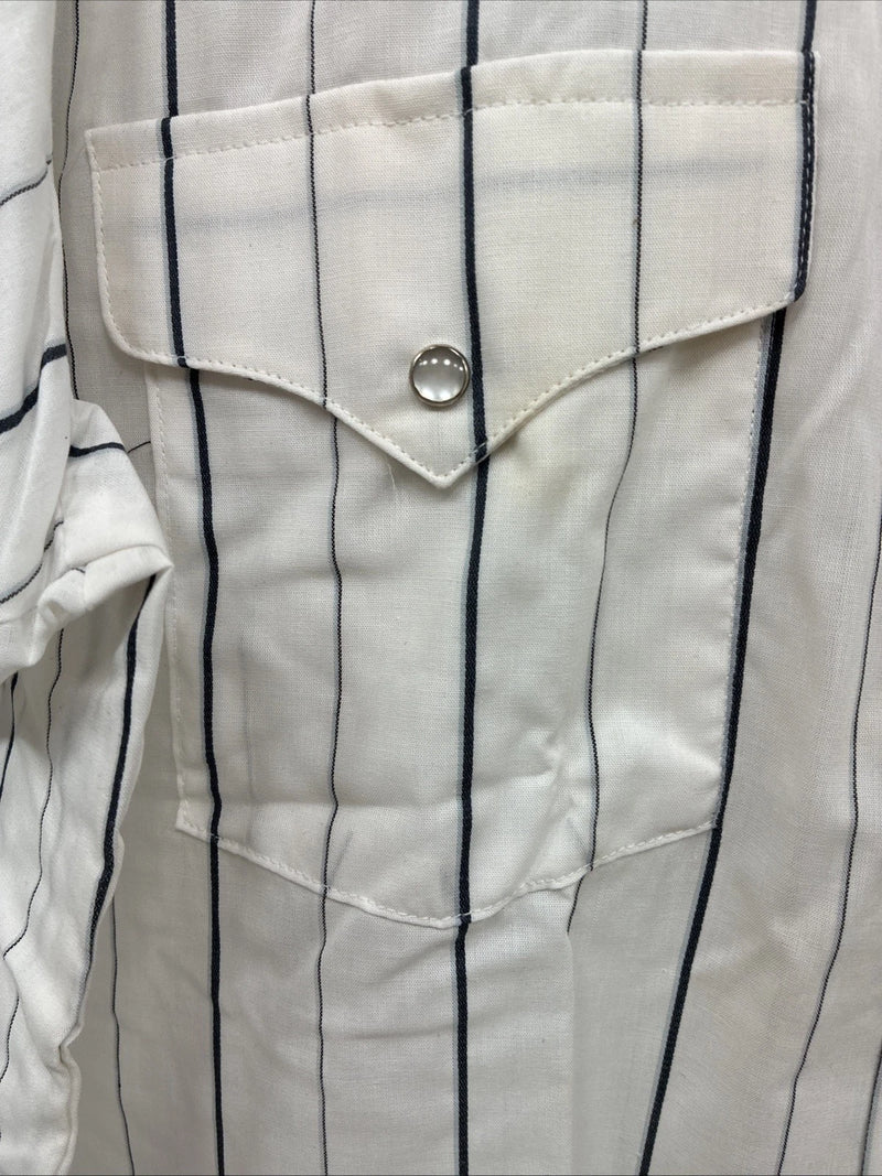 New Men’s Panhandle Slim White Stripe Short Sleeve Pearl Snap 16.5 Large CC-6