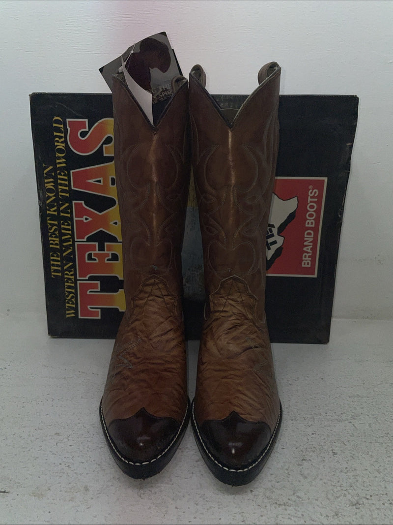 New Men’s Brown Texas Brand Cowboy Boots. 1081 9 D. 3-54