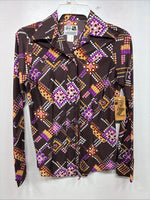 New Women’s Dickson Jenkins Multicolor Long Sleeve Pearl Snap Size 34 KK-87
