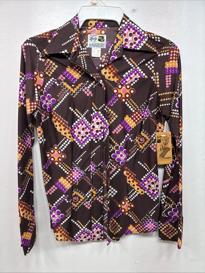 New Women’s Dickson Jenkins Multicolor Long Sleeve Pearl Snap Size 34 KK-87