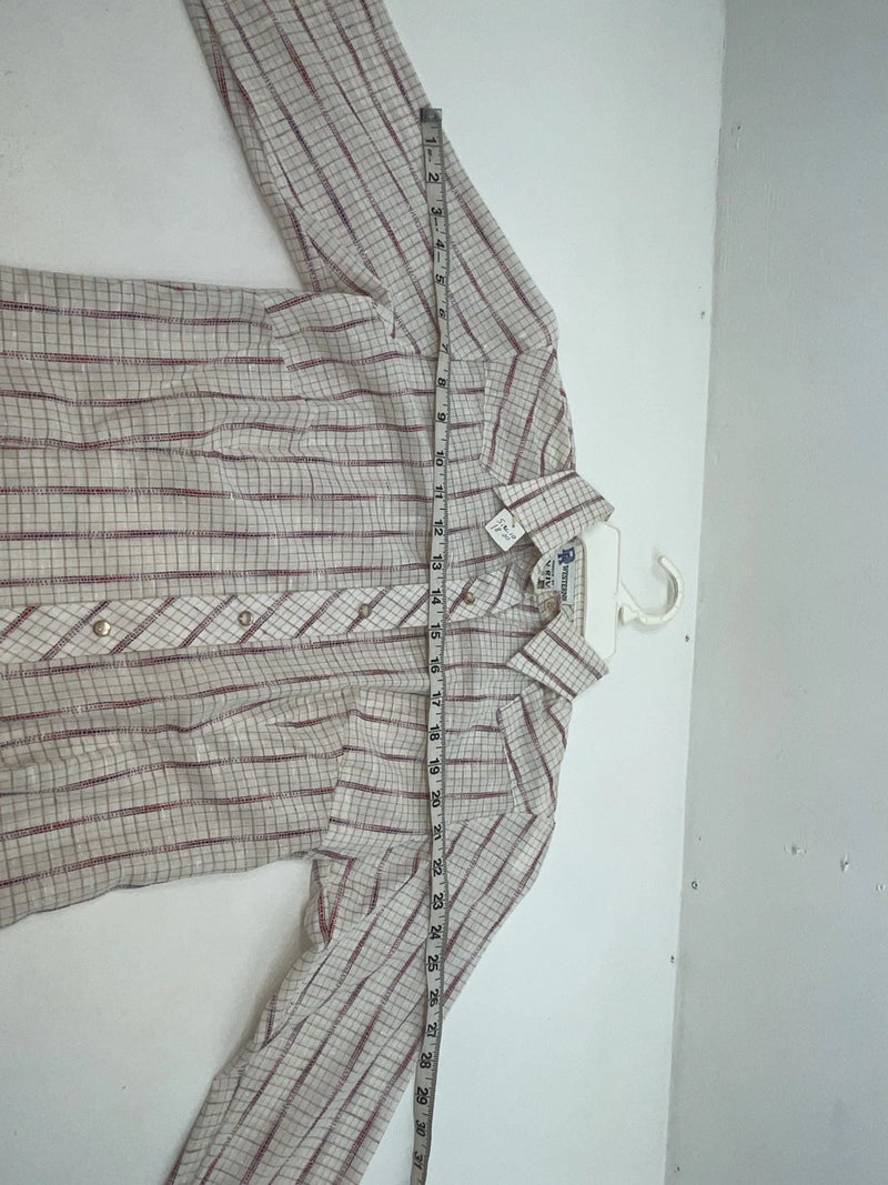 New Women’s White Striped DR Westerns Long Sleeve Button Up Shirt 3B-86