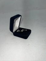 New Women’s Montana Silversmiths Silver Ribbon Heart With Dangle. ER60903 A-46